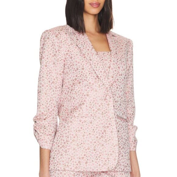 Cinq à Sept 'Khloe' Lurex Floral Jacquard Blazer, Pale Rose Multi - Picture 3 of 4